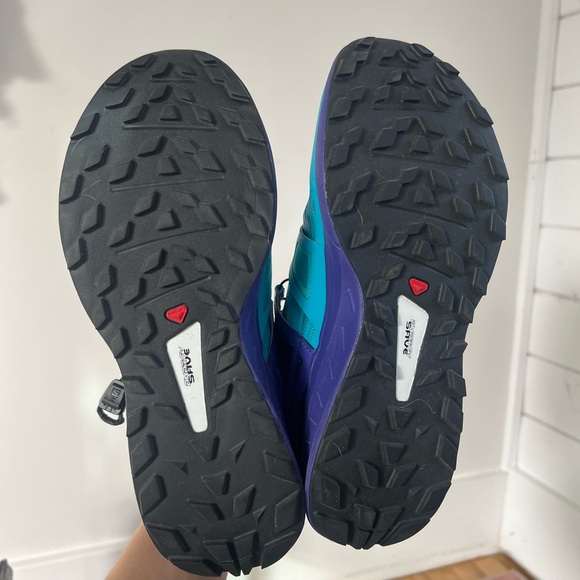 NEW Salomon Ultra Pro Trail Running Tennis Shoes size 38 EU Turquoise Blue Navy - Picture 4 of 15